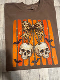 Cherry Halloween Checker Skull Stripes Comfort Colors Tee Shirt