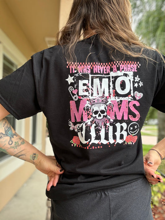 Emo Moms Club It Was Never A Phase Tee Shirt Double Sided