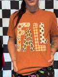 Fall Adorable Cheetah Plaid Comfort Colors Tee Shirts