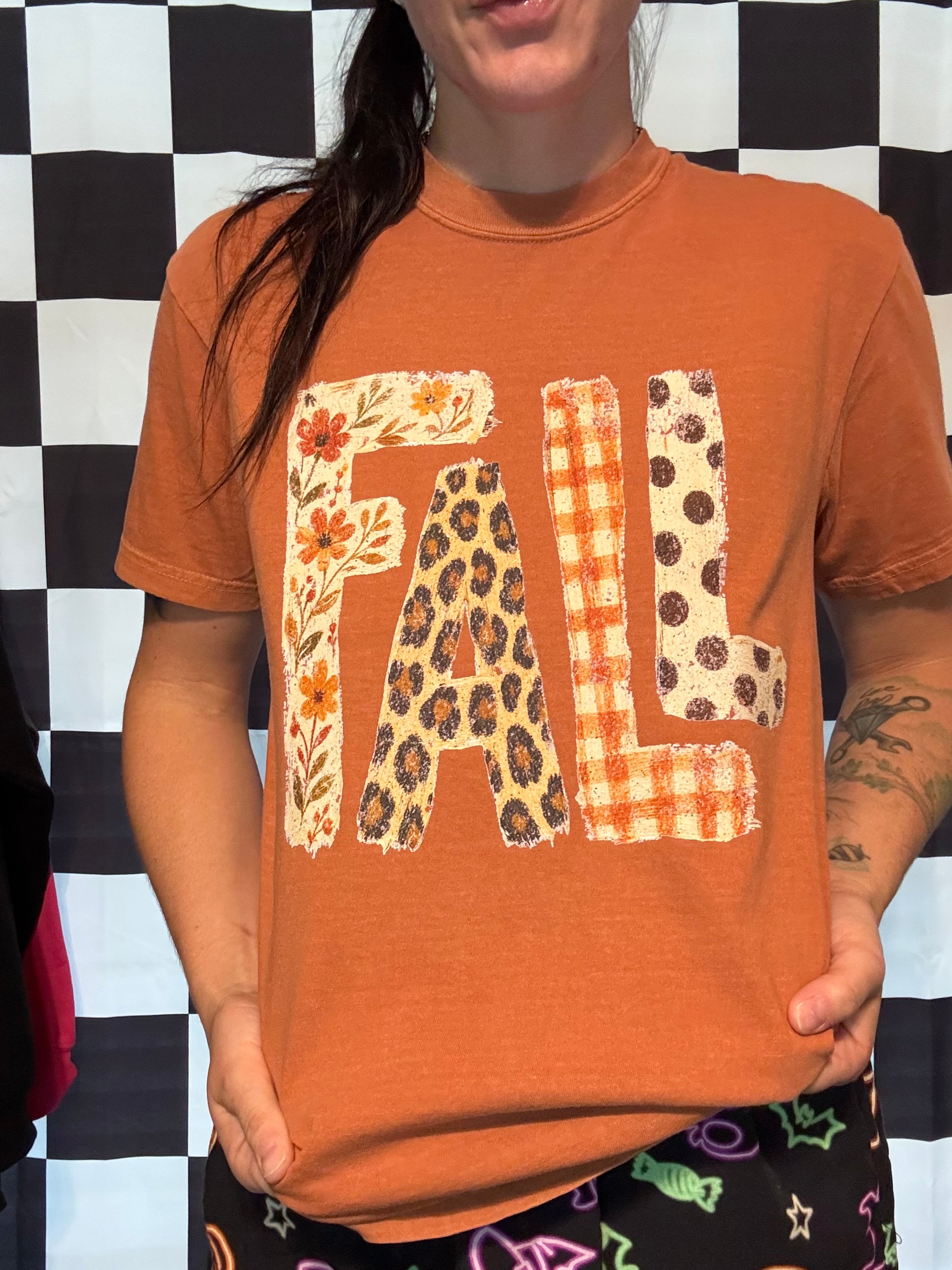 Fall Adorable Cheetah Plaid Comfort Colors Tee Shirts