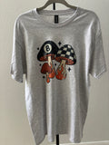 Mushroom Checker Flames Gildan Tee Shirt