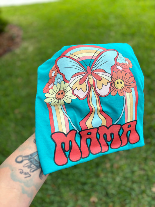 Mama Retro Butterfly Pocket Tee