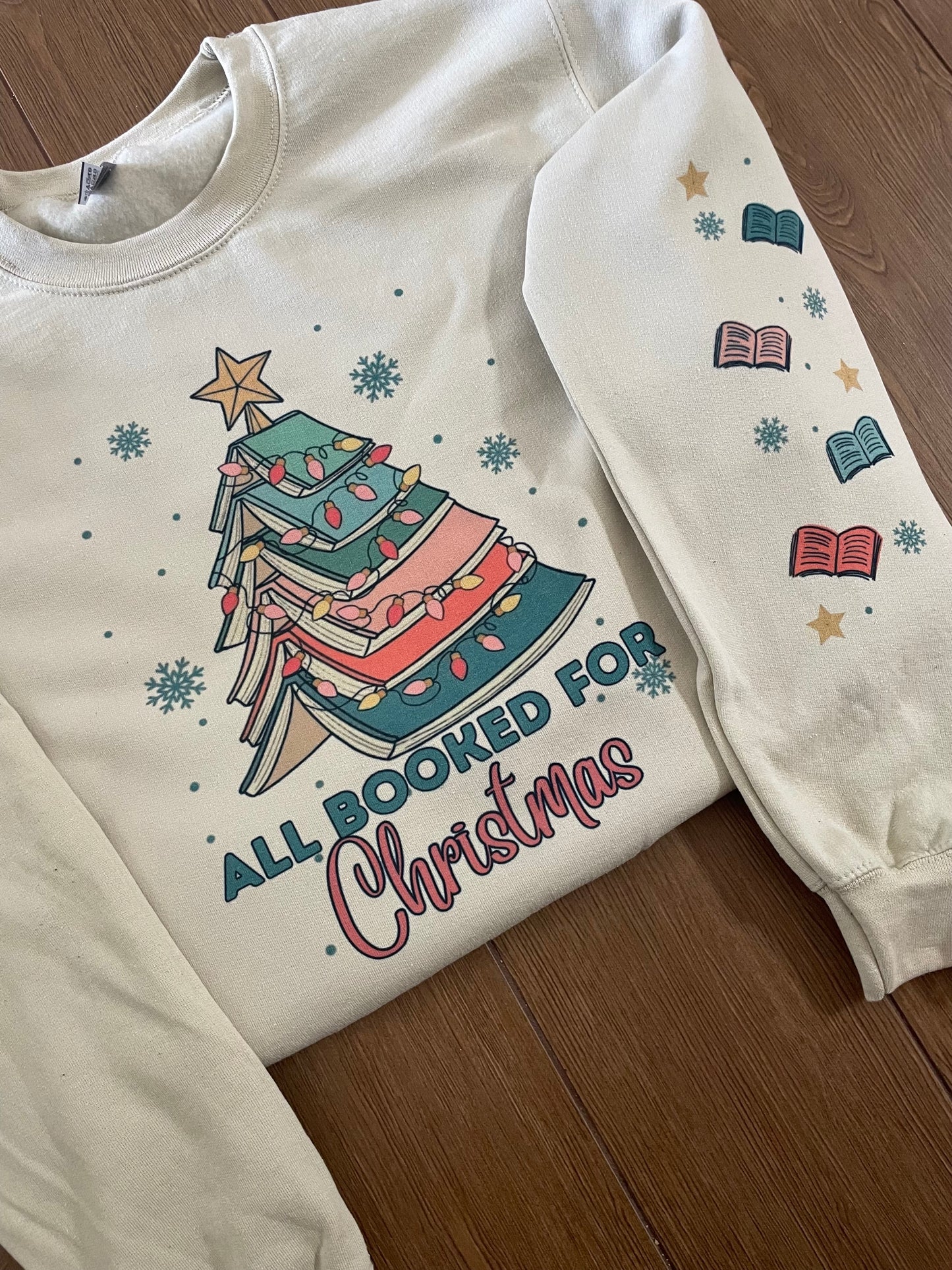 All Booked Up For Christmas Tee Hoodie Crewneck