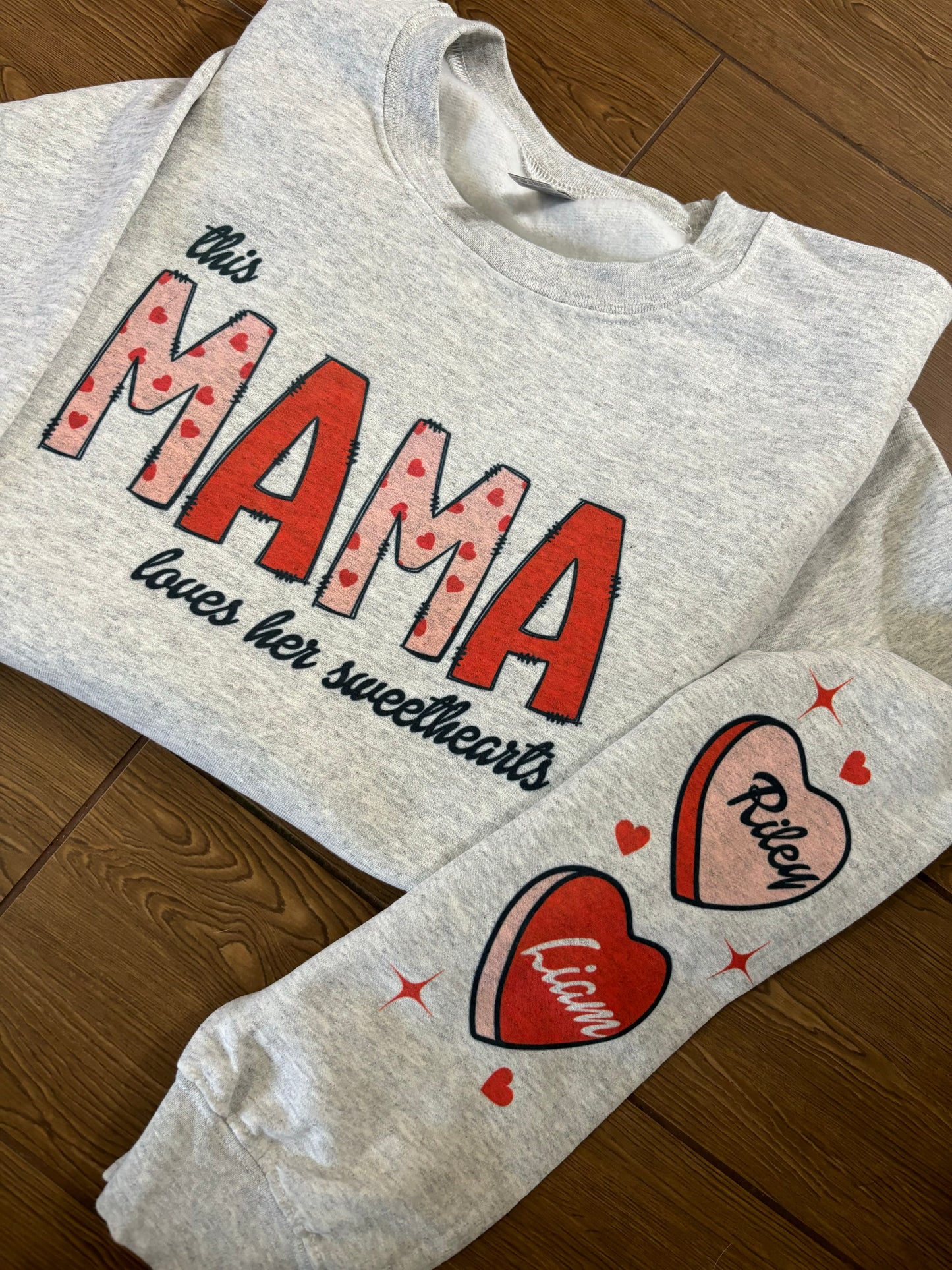 This Mama Wears Her Heart on Her Sleeve Valentines Day