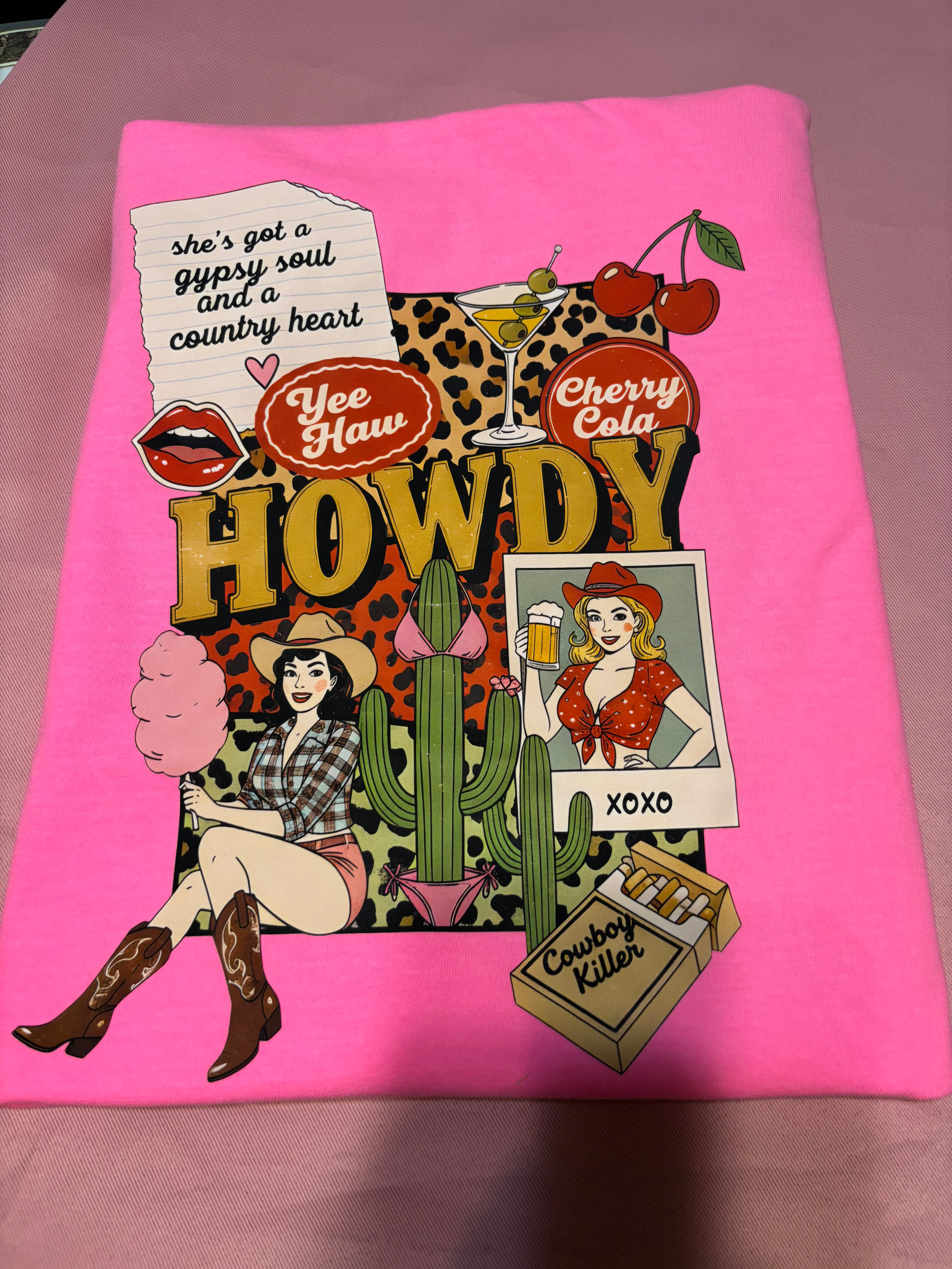 Howdy Yeehaw Cowgirl Comfort Colors Tee Shirt