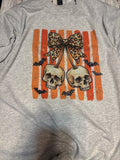 Skull cherry stripes Halloween spooky tee