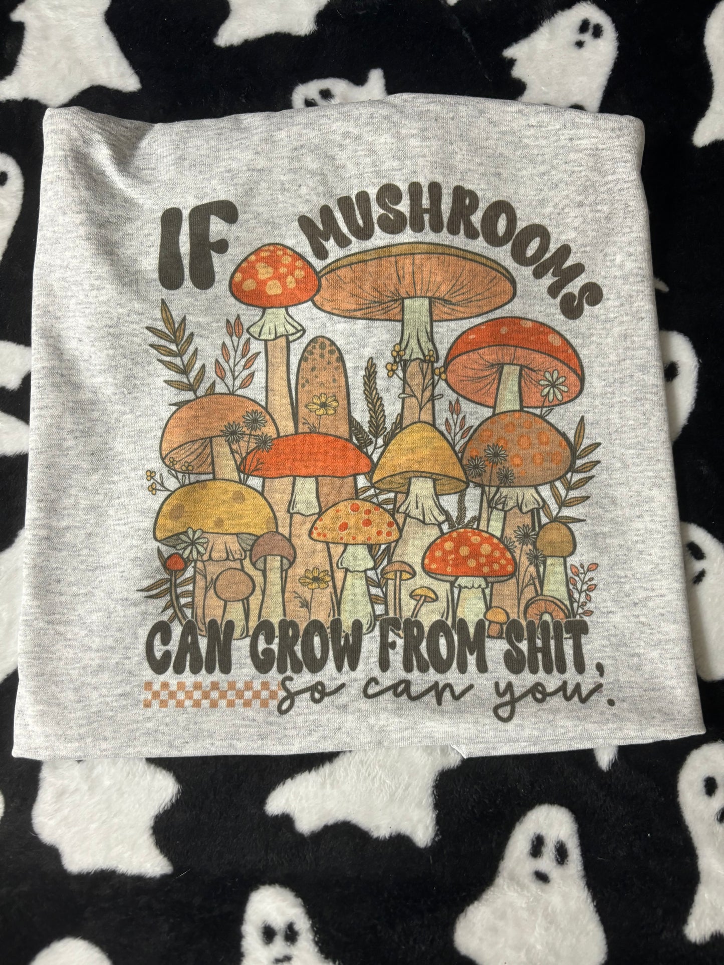 Fall Vibes Ghost Mushrooms $10 tee $20 crewneck