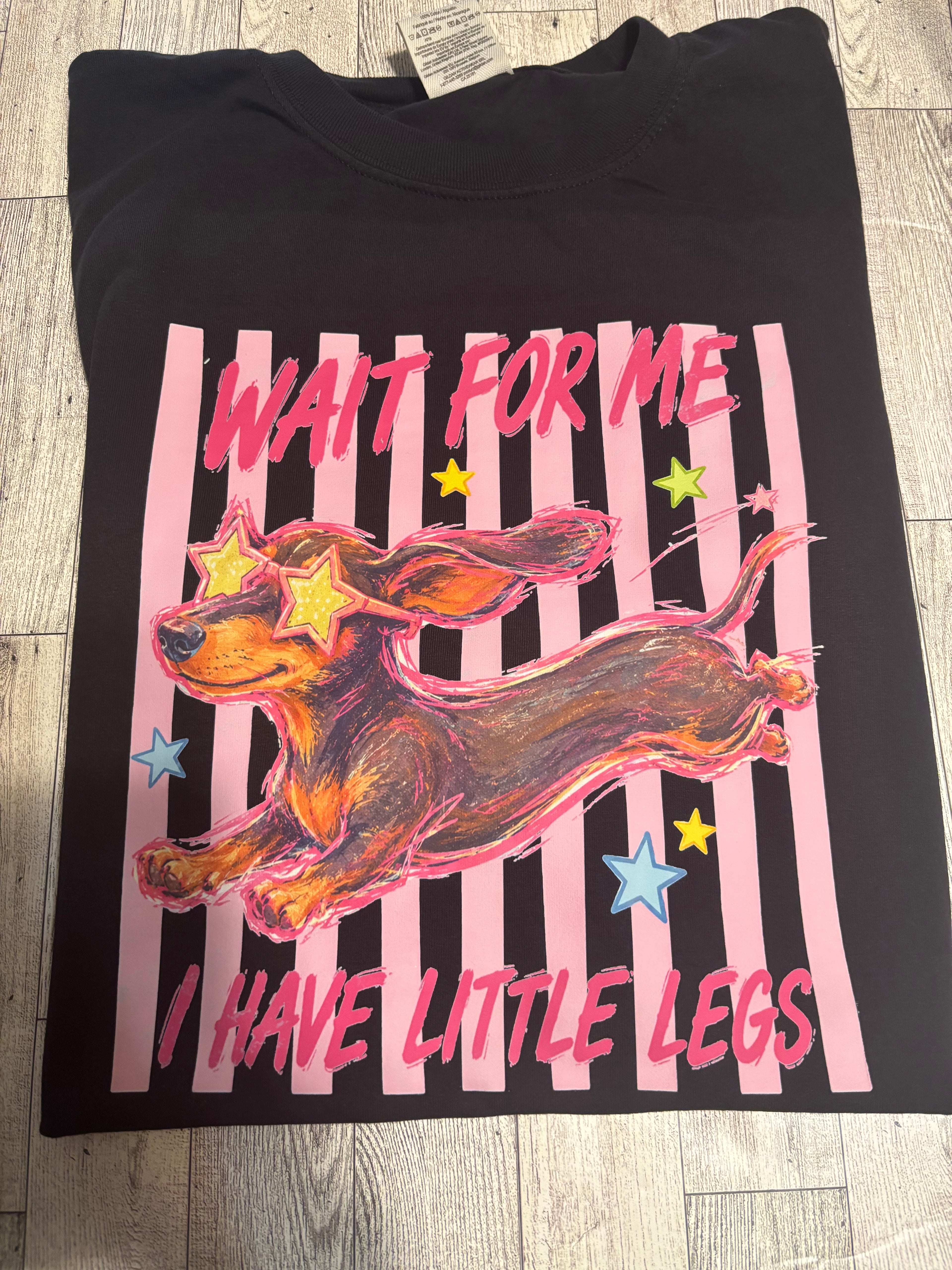 Wait for me I have little legs dachshund dog tee shirt