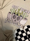 Not Today Succa Succulent Plant Skull Sarcasm Tee