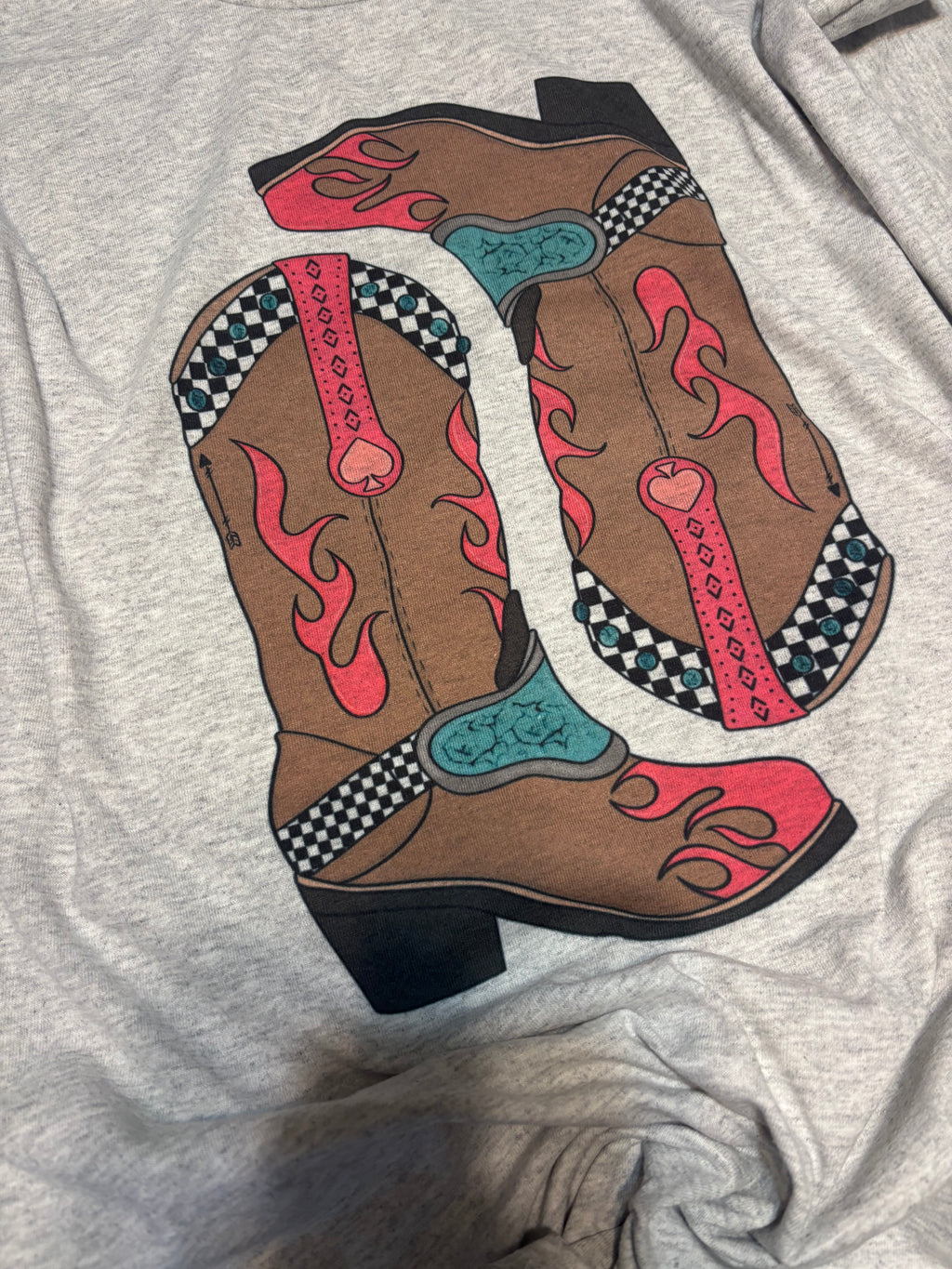 Cowgirl western boots tee shirt