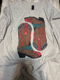 Cowgirl western boots tee shirt
