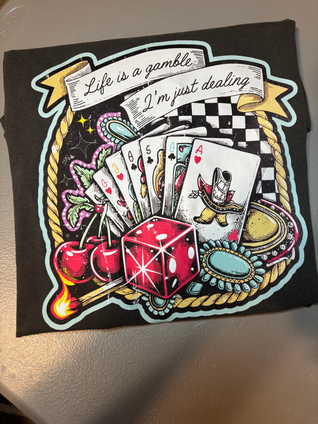 Life's A Gamble I'm Just Dealing Comfort Colors Western Tee Shirt