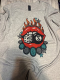 Magic 8 ball western lips dice tee shirt