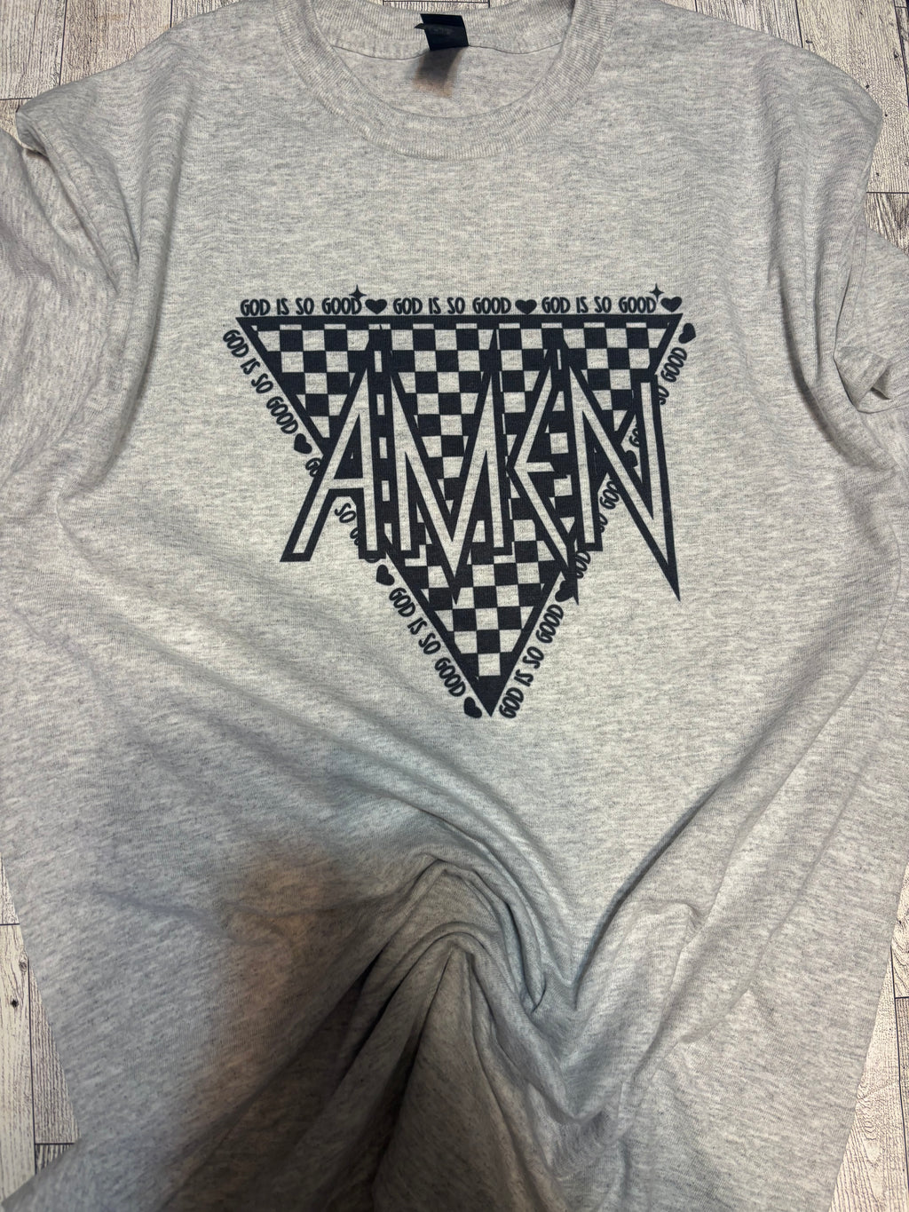 Amen checker tee shirt