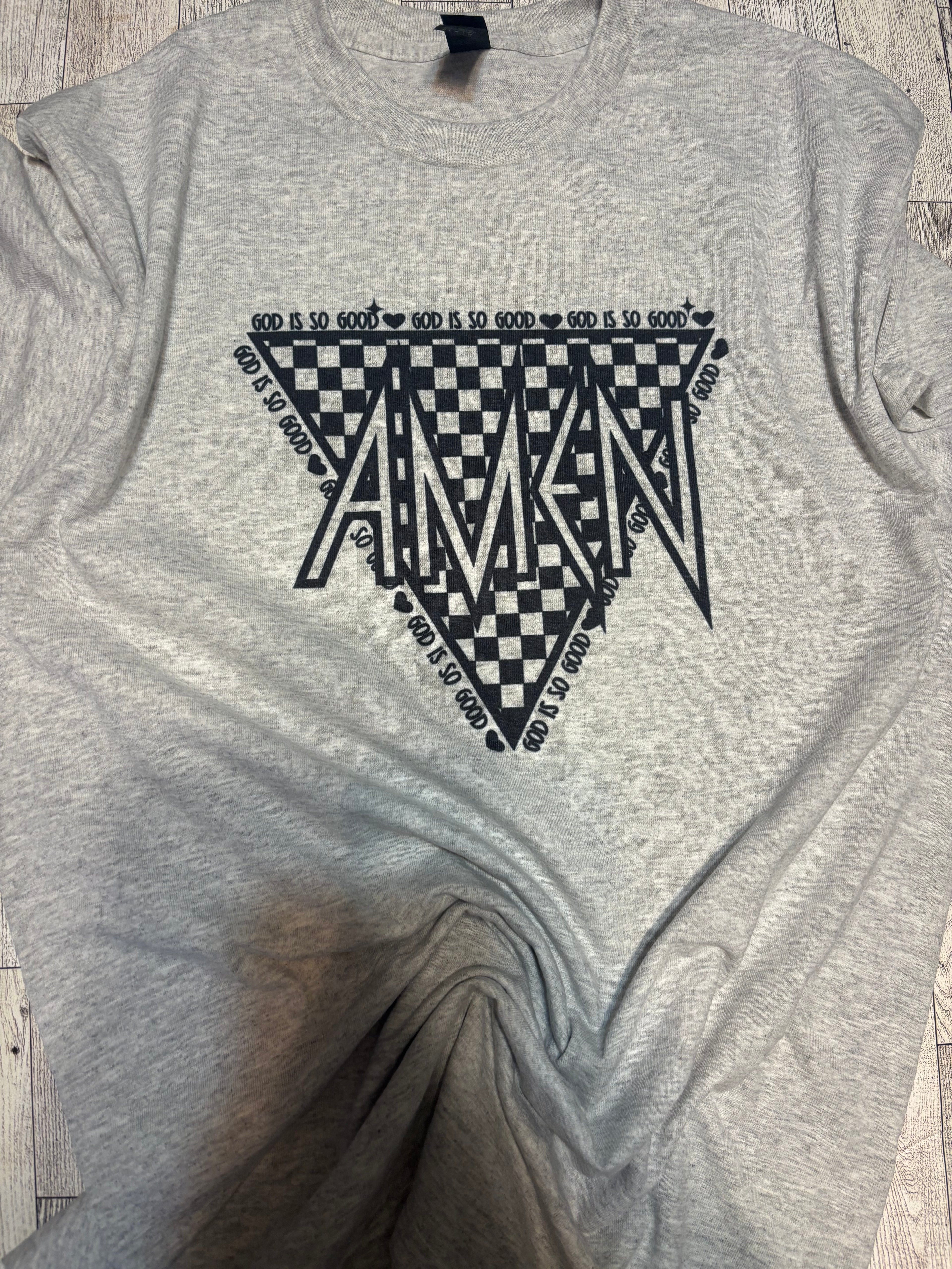 Amen checker tee shirt