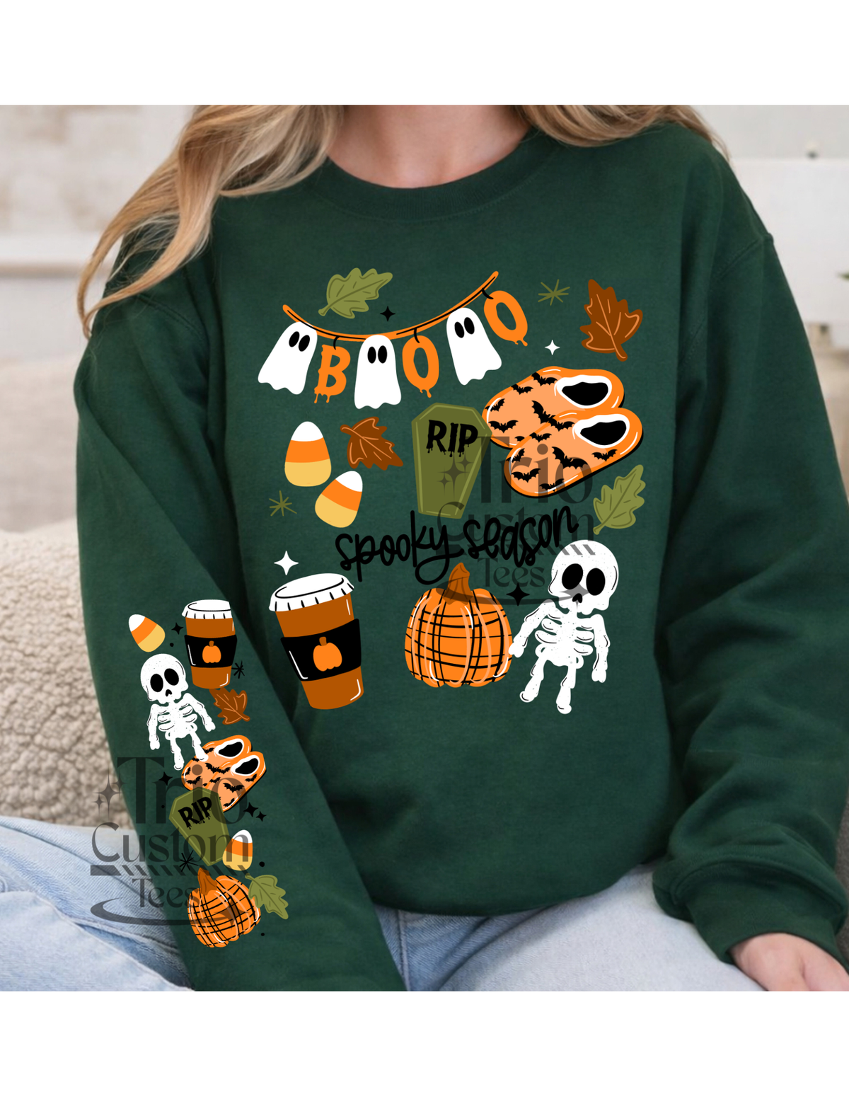Spooky Season Crewneck Sweatshirt Fall Sleeves