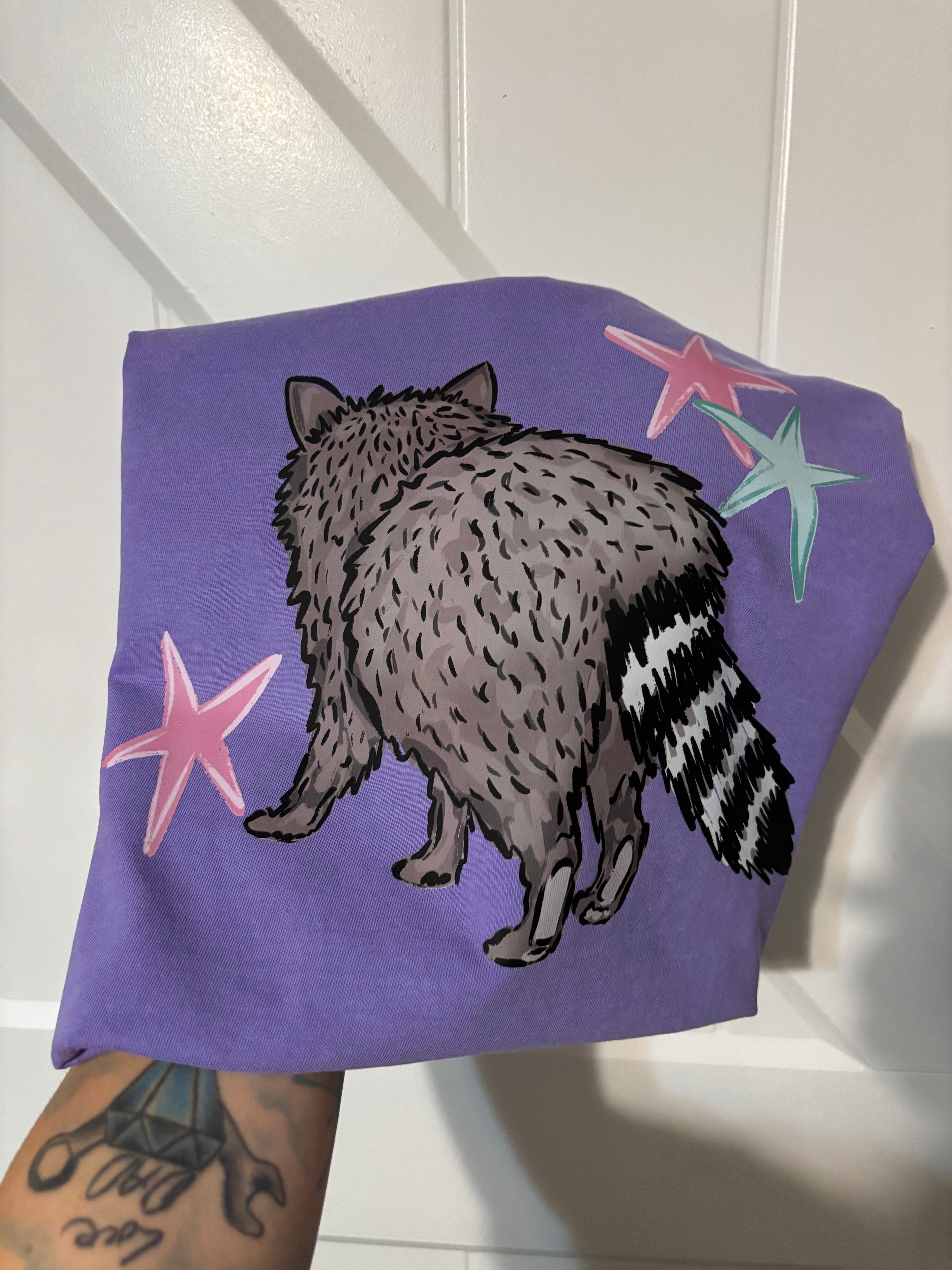 See You Soon Raccoon Tee Shirt Double Sided Comfort Colors