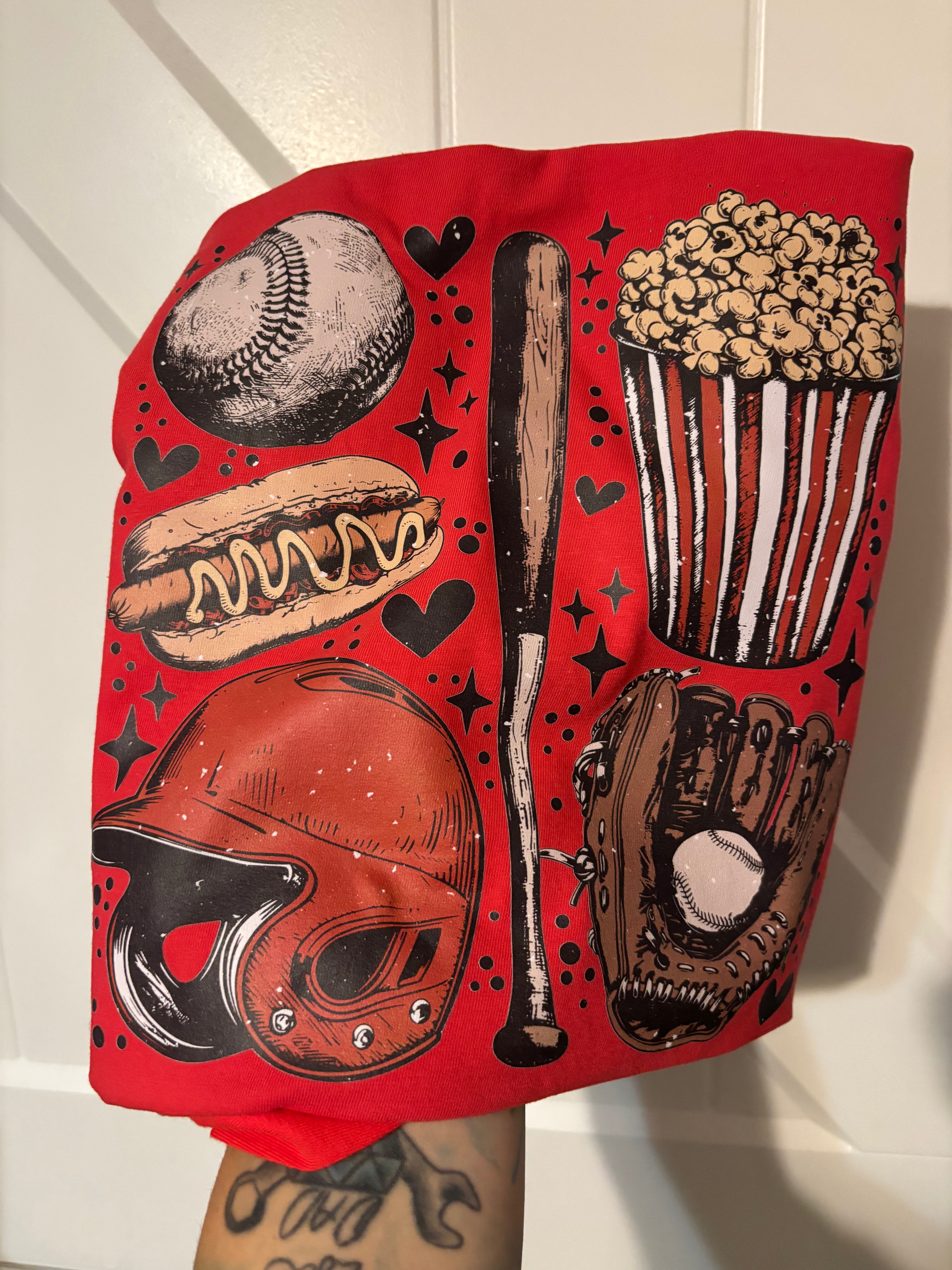 Baseball Season Snacks Sports Comfort Colors Tee Shirt
