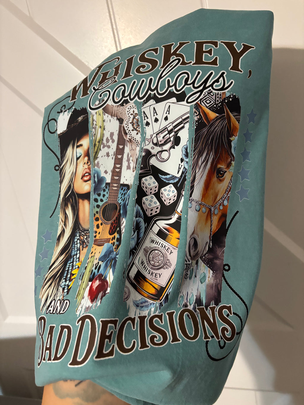 Whiskey Cowboys and Bad Decisions Comfort Colors Tee Shirt
