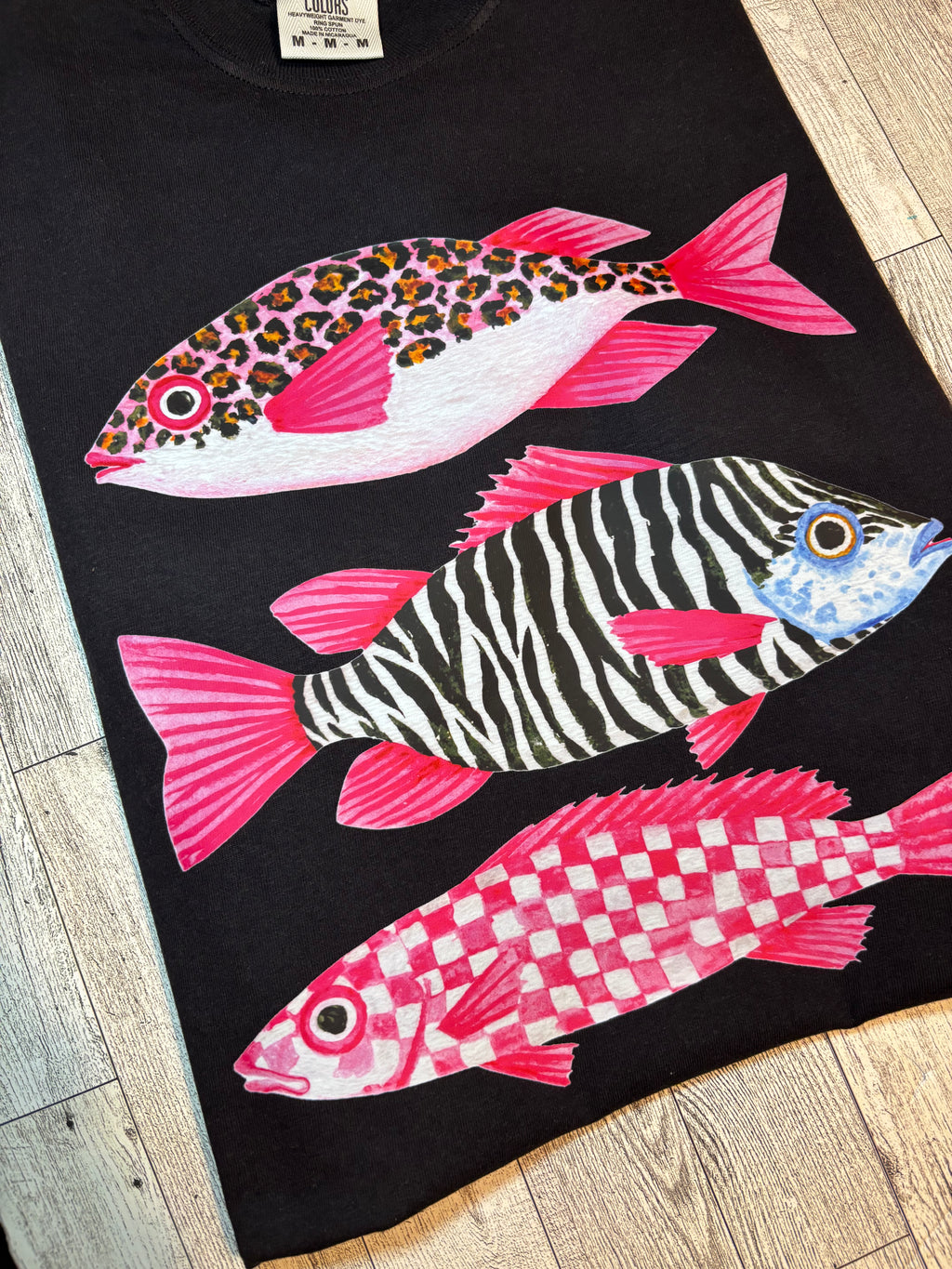 Zebra Cheetah Checker Fish Comfort Colors Tee Shirt