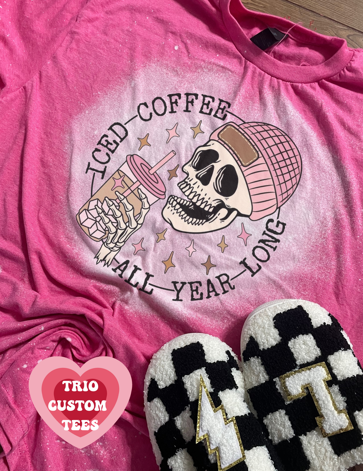 Iced Coffee All Year Long Skeleton Trendy Shirt