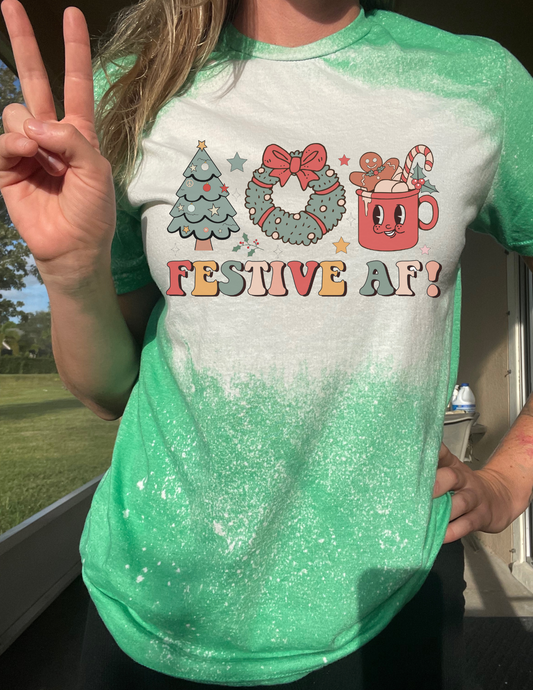 Festive AF Holiday Christmas Tee Shirt