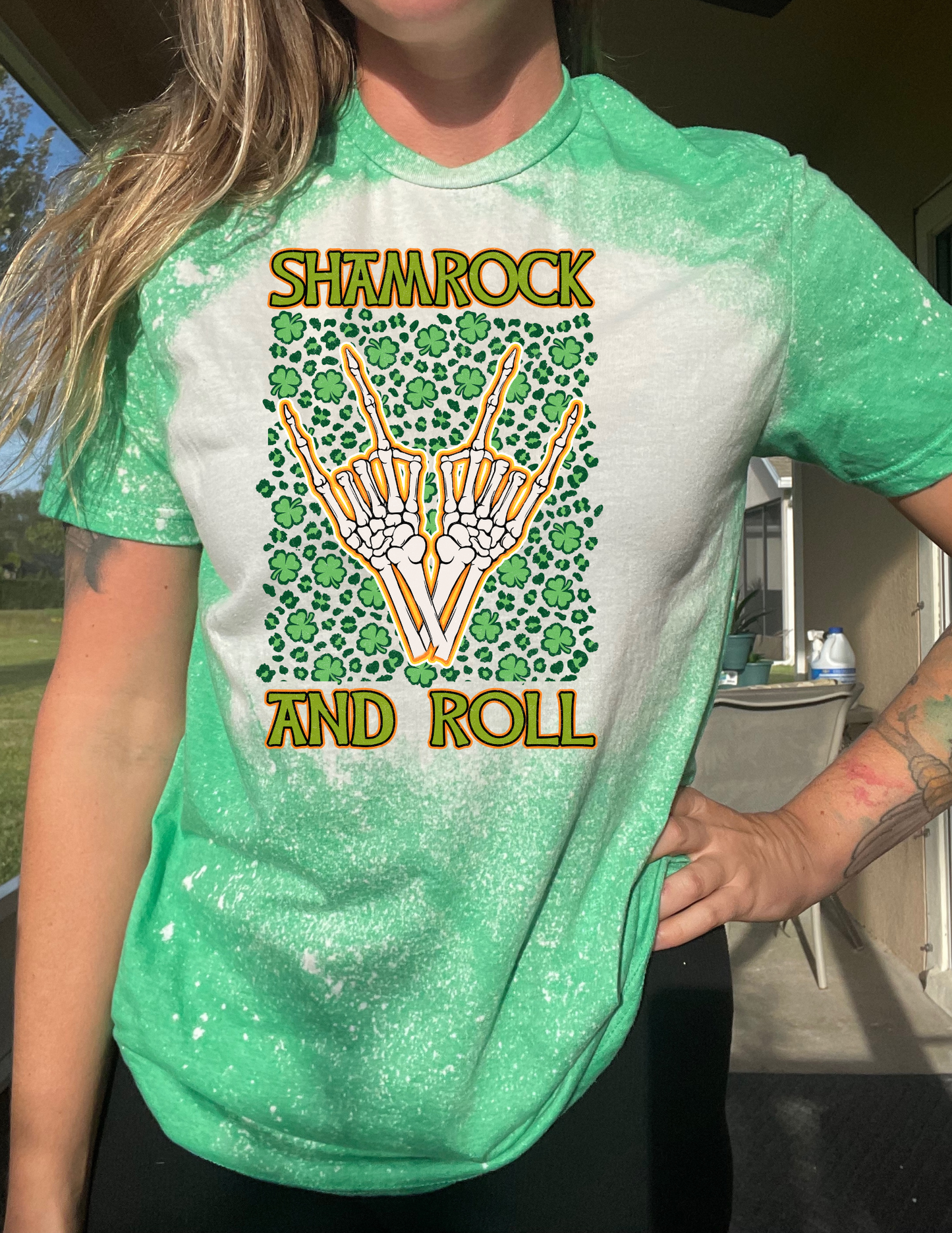 Shamrock and Roll St. Patricks Day Tee Shirt Rock