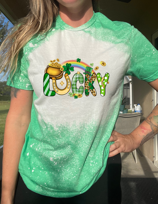 Lucky Rainbow Gold Shamrock St. Patrick's Day Tee Shirts