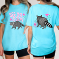 See Ya soon Raccoon Preppy double sided comfort colors tee shirt