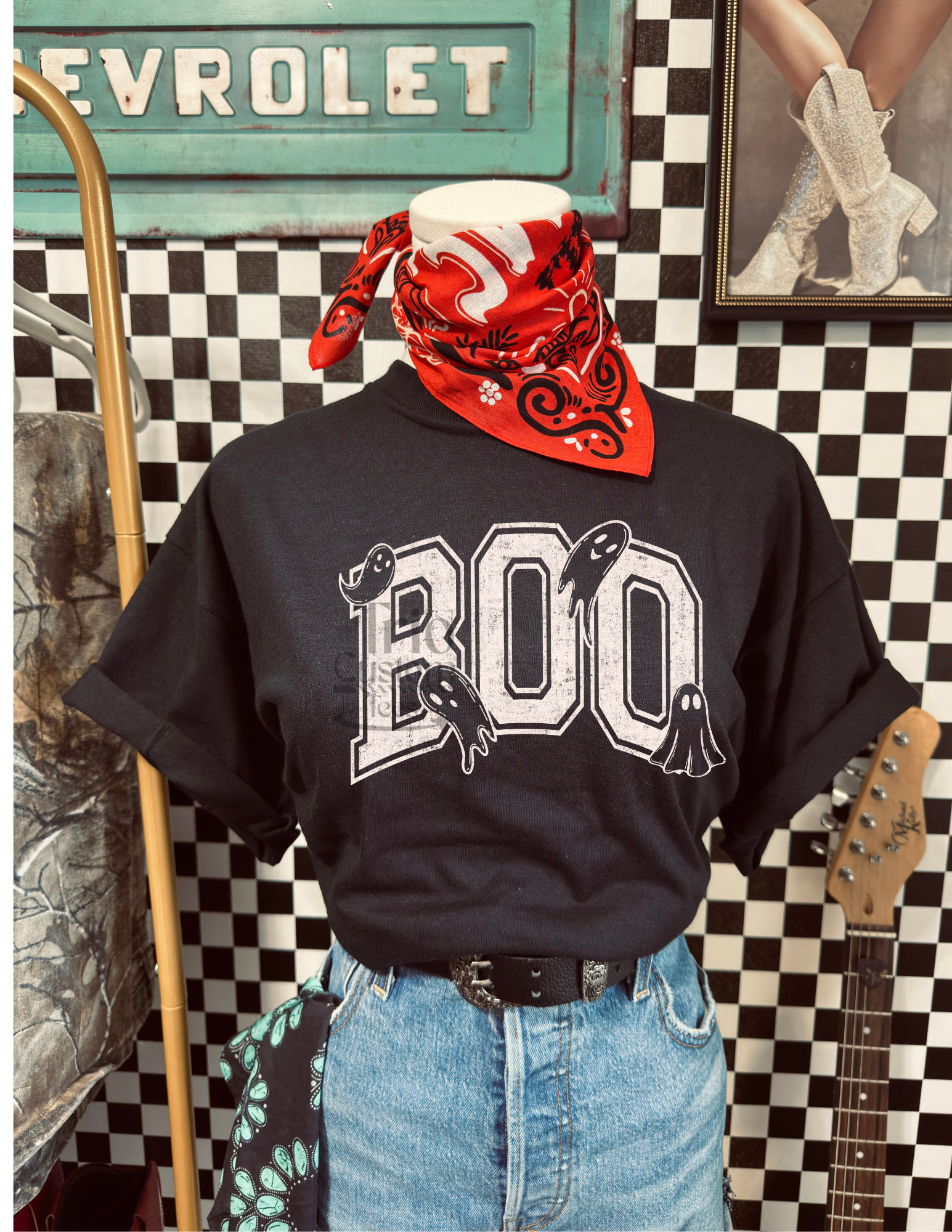 Boo Halloween Ghost Comfort Colors Tee Shirt