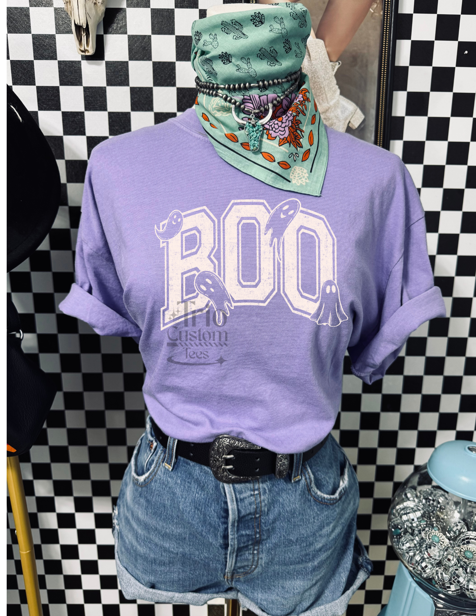 Boo Halloween Ghost Comfort Colors Tee Shirt