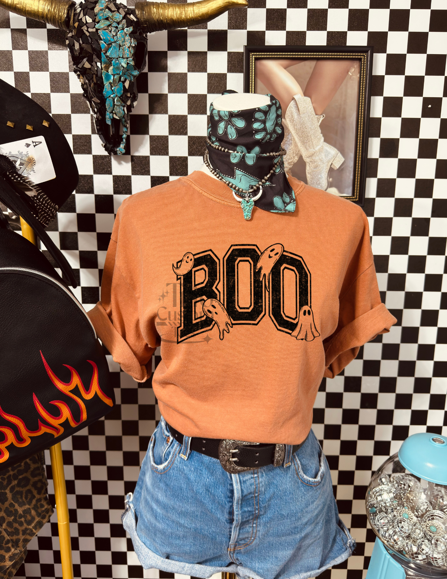 Boo Halloween Ghost Comfort Colors Tee Shirt