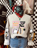 Spooky Vibes Ghost Halloween With sleeve Designs Crewneck Sweatshirt