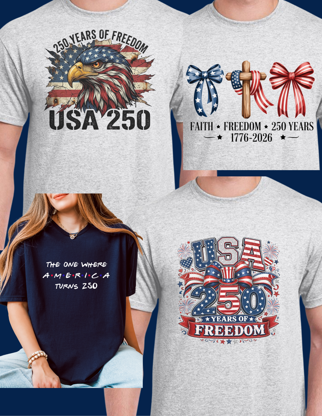 USA 250 Years designs tee shirts
