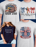 USA 250 Years designs tee shirts